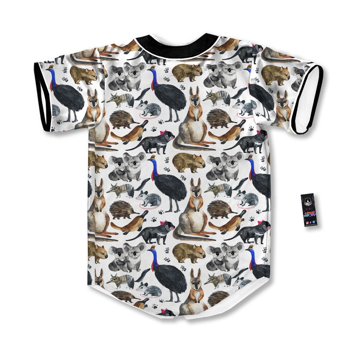 Animals Australian Print Pattern Baseball Jersey-grizzshop