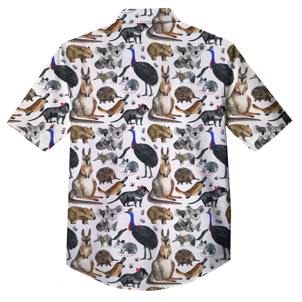 Animals Australian Print Pattern Button Up Shirt-grizzshop