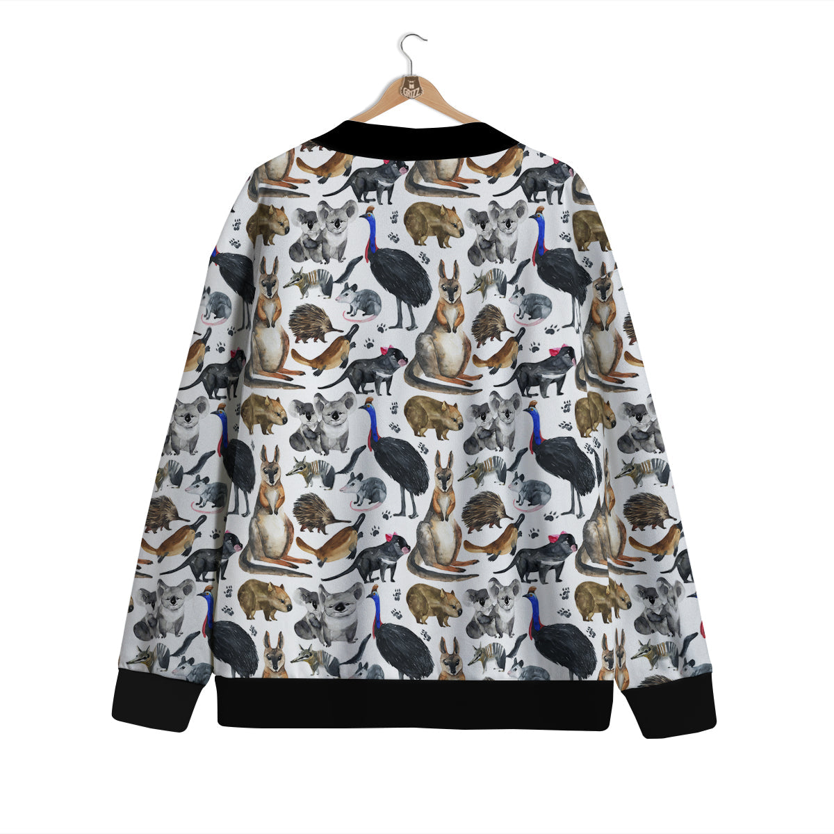 Animals Australian Print Pattern Cardigan-grizzshop