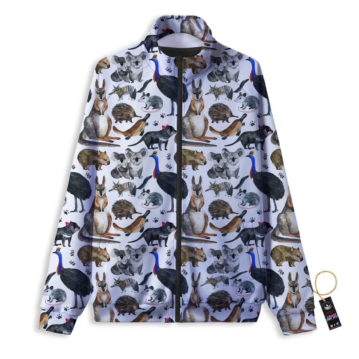 Animals Australian Print Pattern Track Jacket-grizzshop
