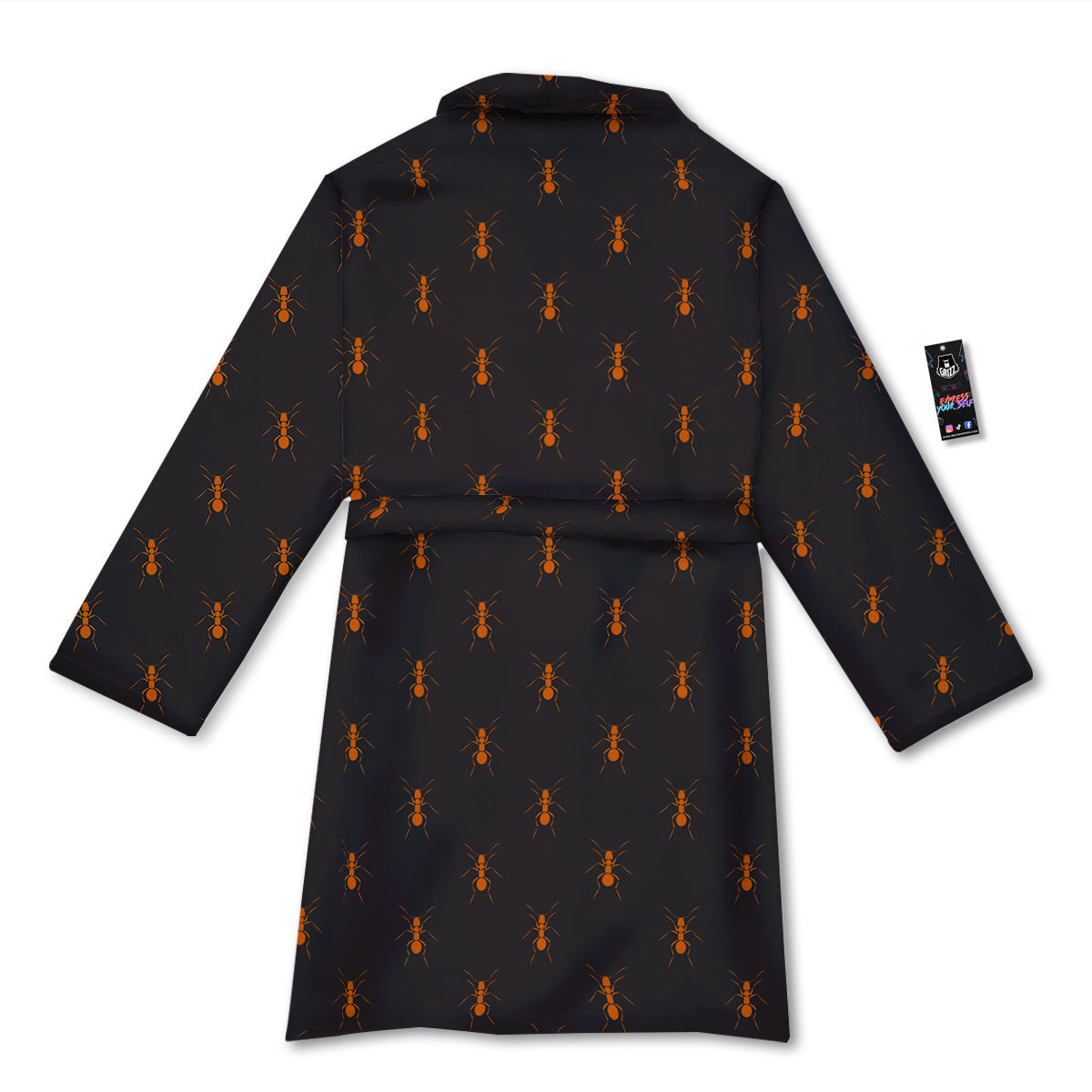 Ant Orange Print Pattern Bathrobe-grizzshop