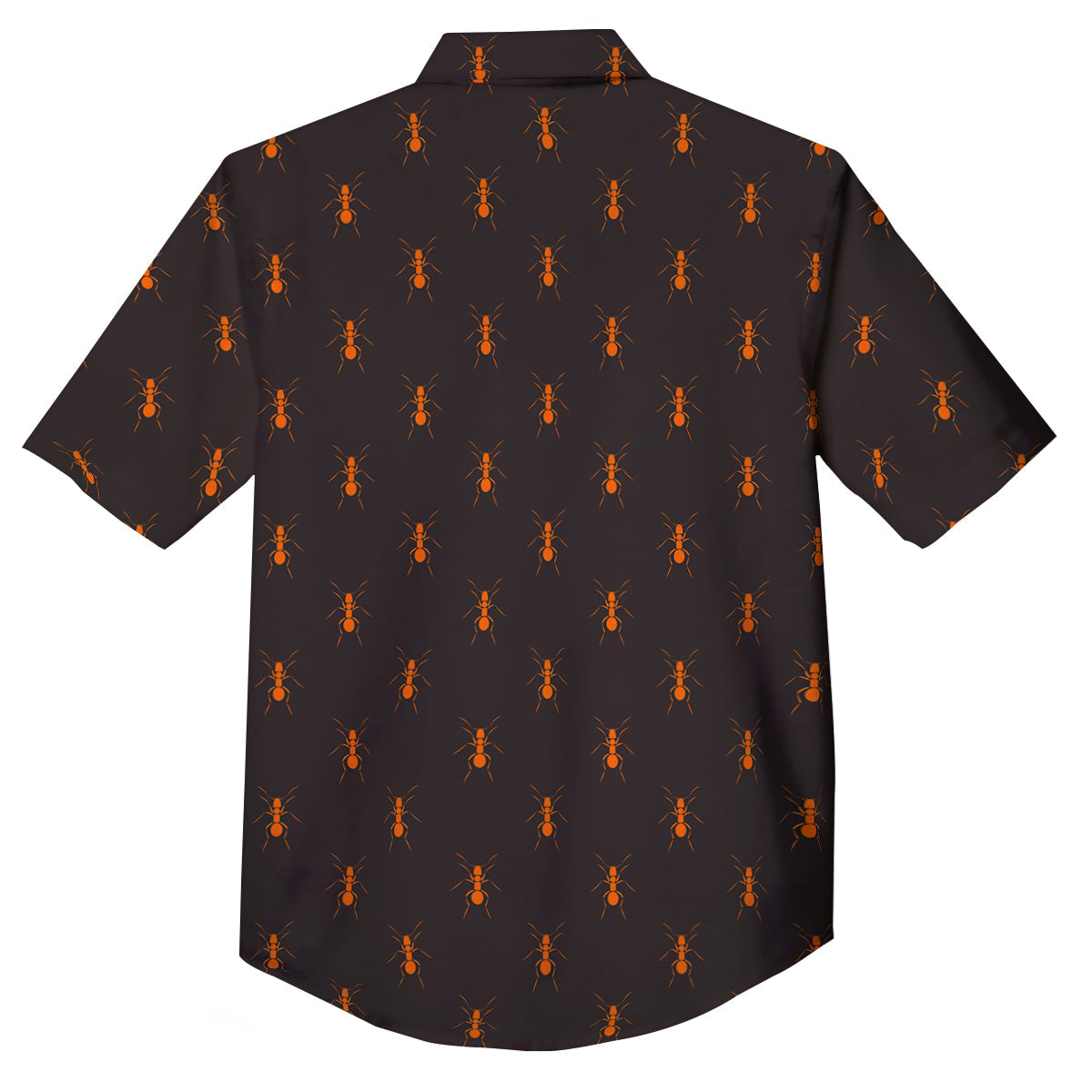 Ant Orange Print Pattern Button Up Shirt-grizzshop