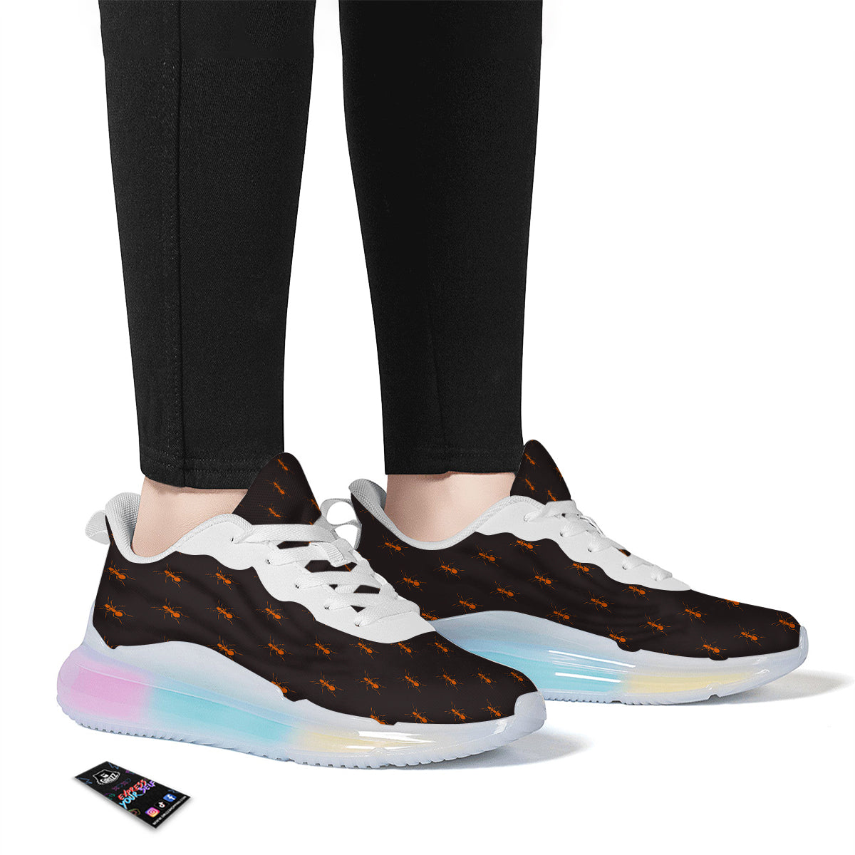 Ant Orange Print Pattern Running Sneakers-grizzshop