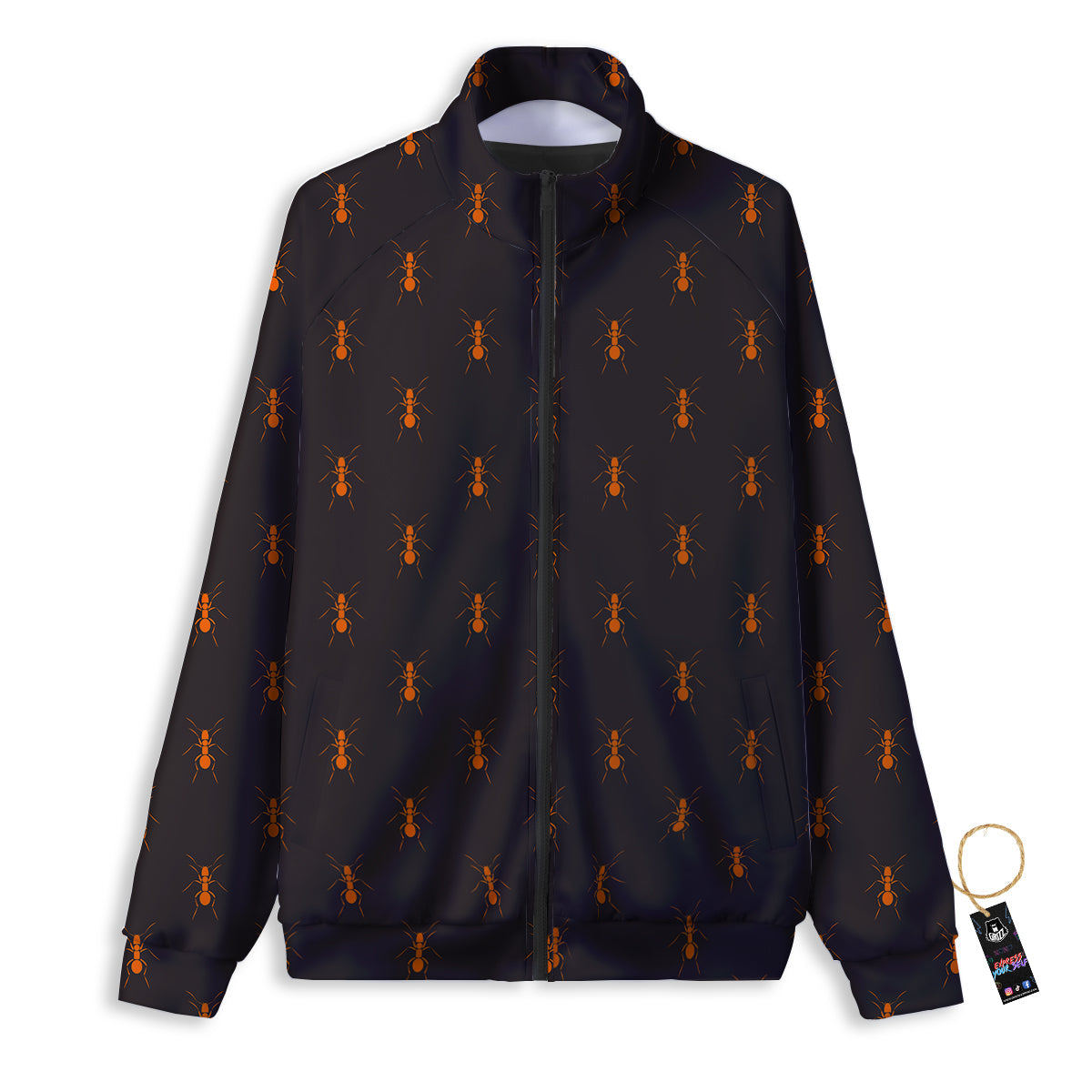Ant Orange Print Pattern Track Jacket-grizzshop