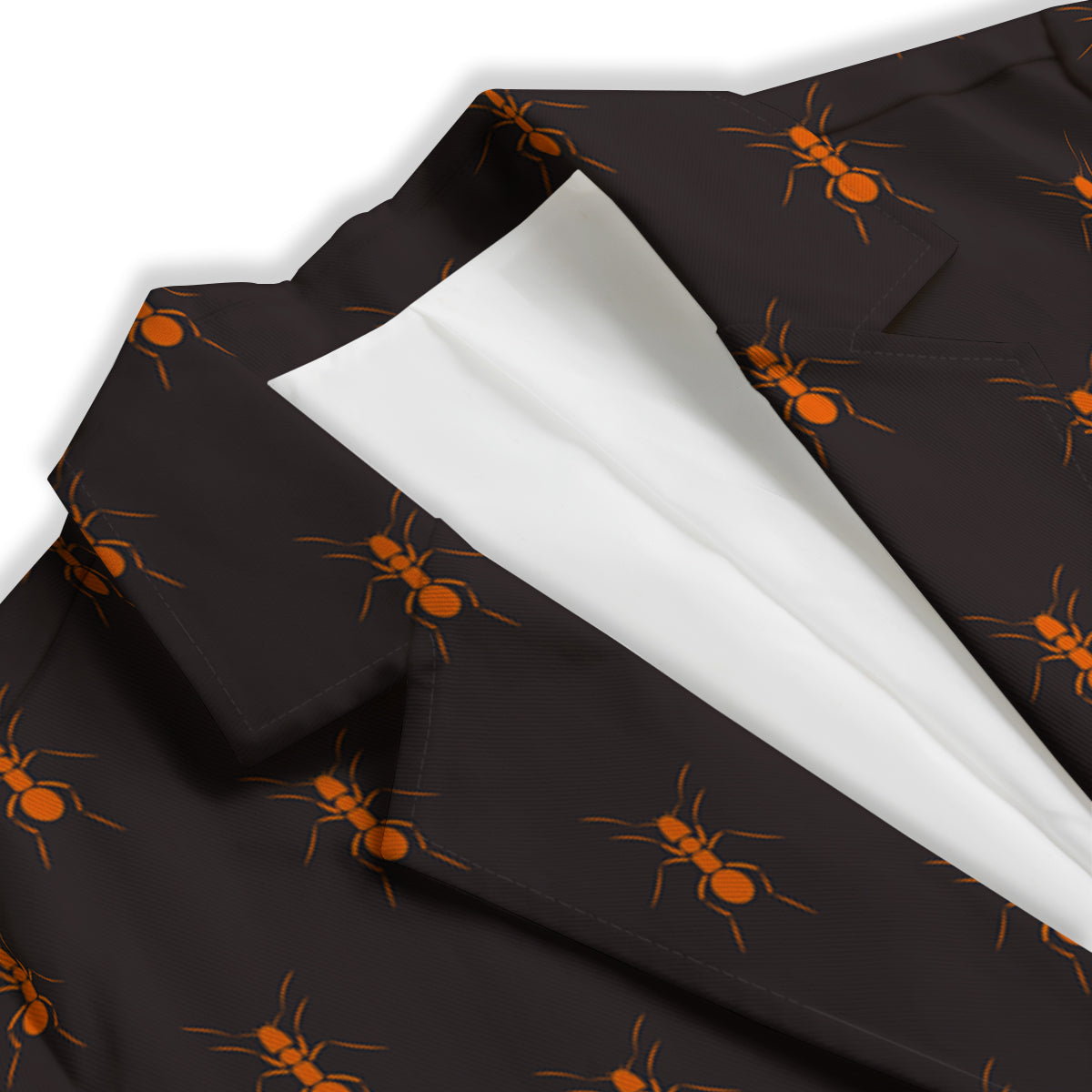 Ant Orange Print Pattern Women's Blazer-grizzshop