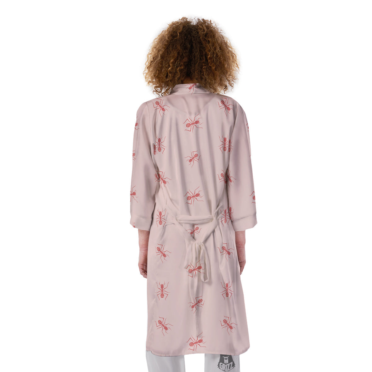 Ant Red Pink Print Pattern Kimono-grizzshop