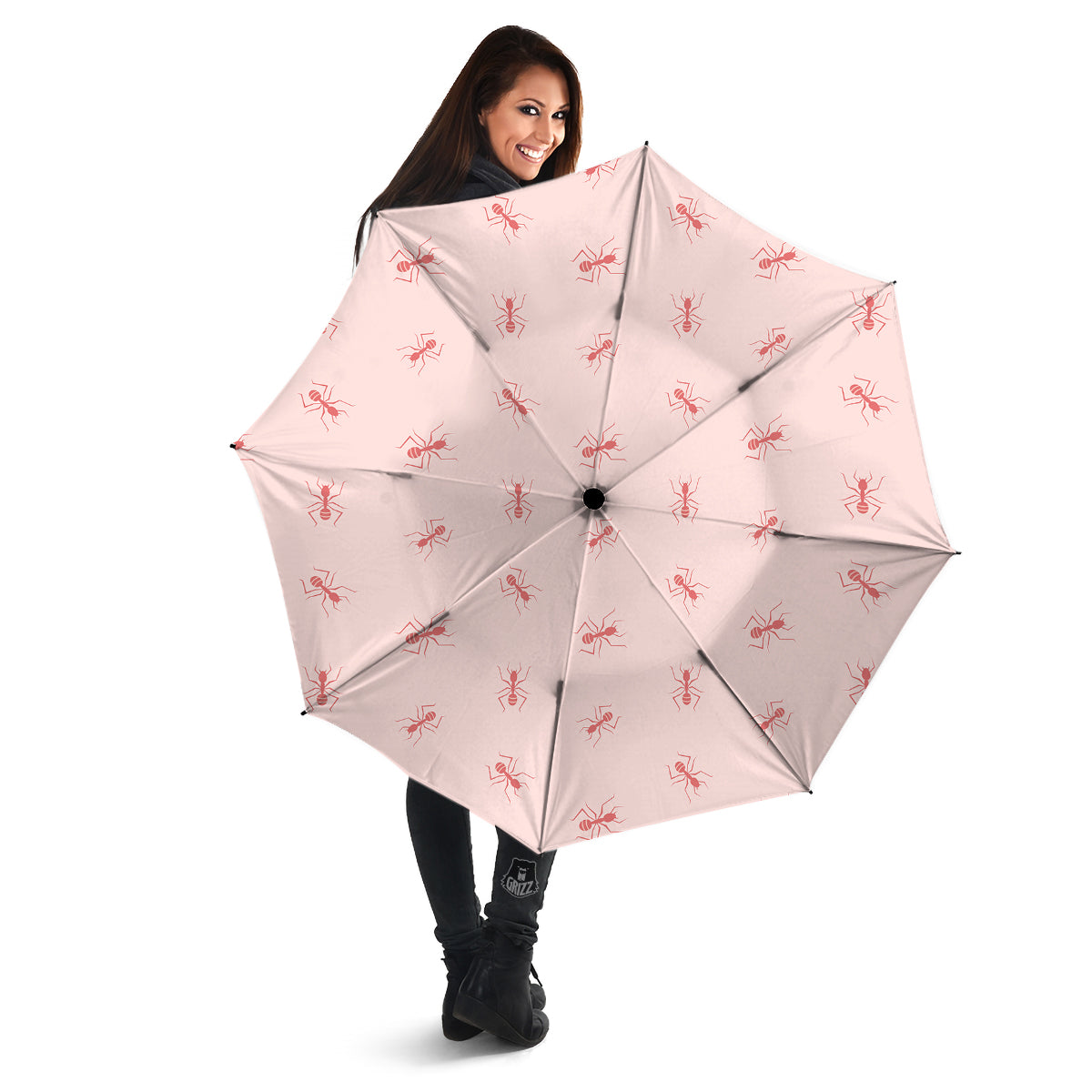 Ant Red Pink Print Pattern Umbrella-grizzshop