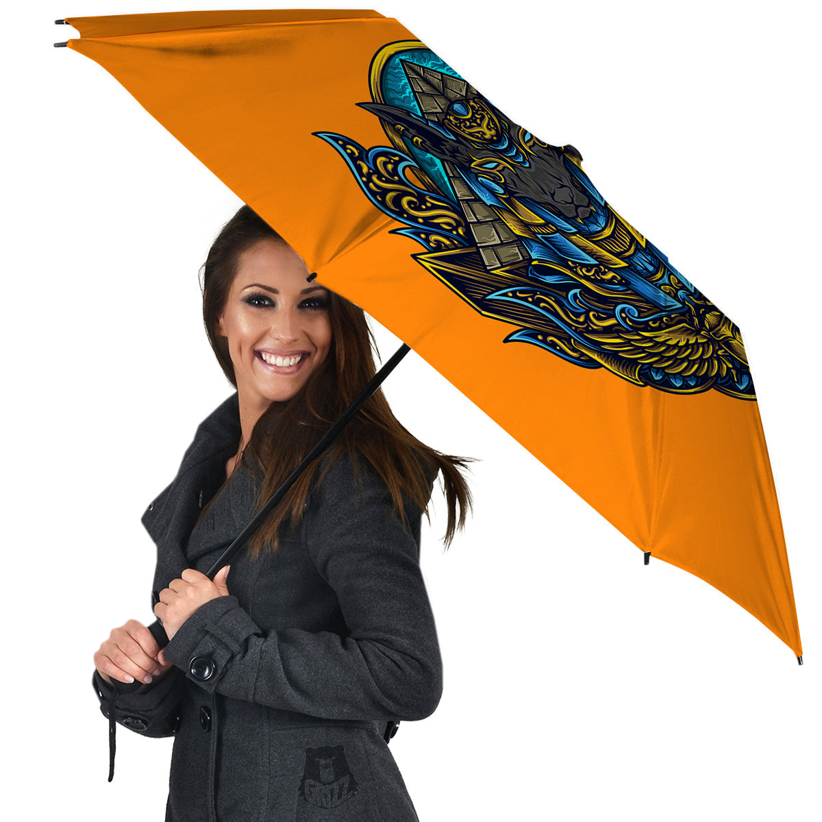 Anubis Engraving Ornament Print Umbrella-grizzshop
