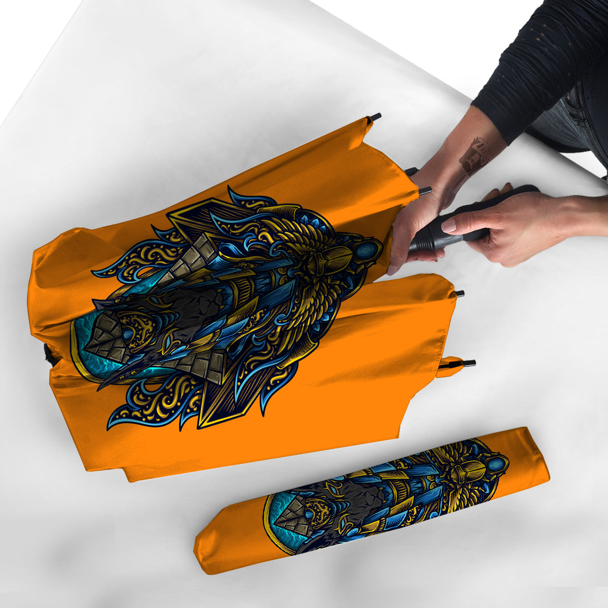 Anubis Engraving Ornament Print Umbrella-grizzshop