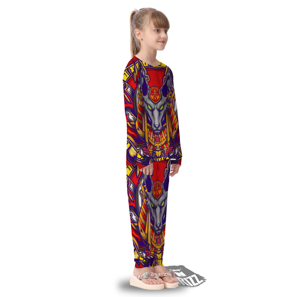 Anubis Exotic Egyptian Print Kid's Pajamas-grizzshop
