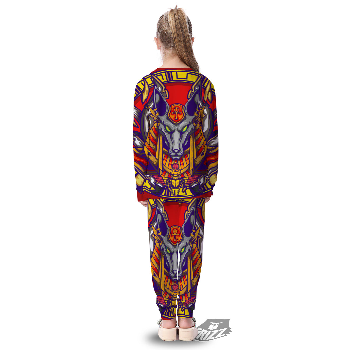 Anubis Exotic Egyptian Print Kid's Pajamas-grizzshop