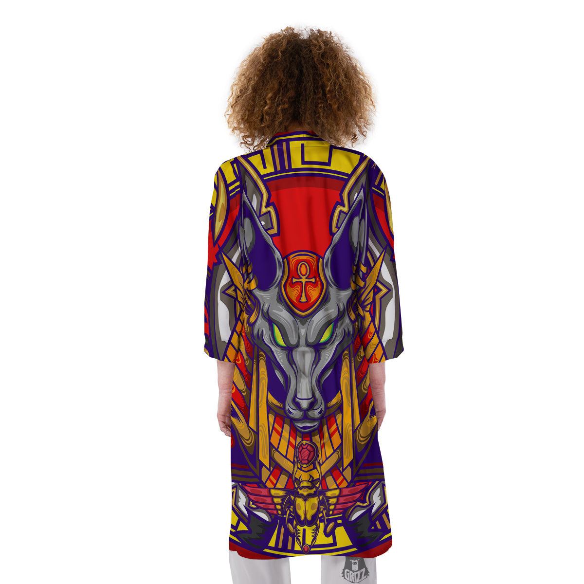 Anubis Exotic Egyptian Print Kimono-grizzshop