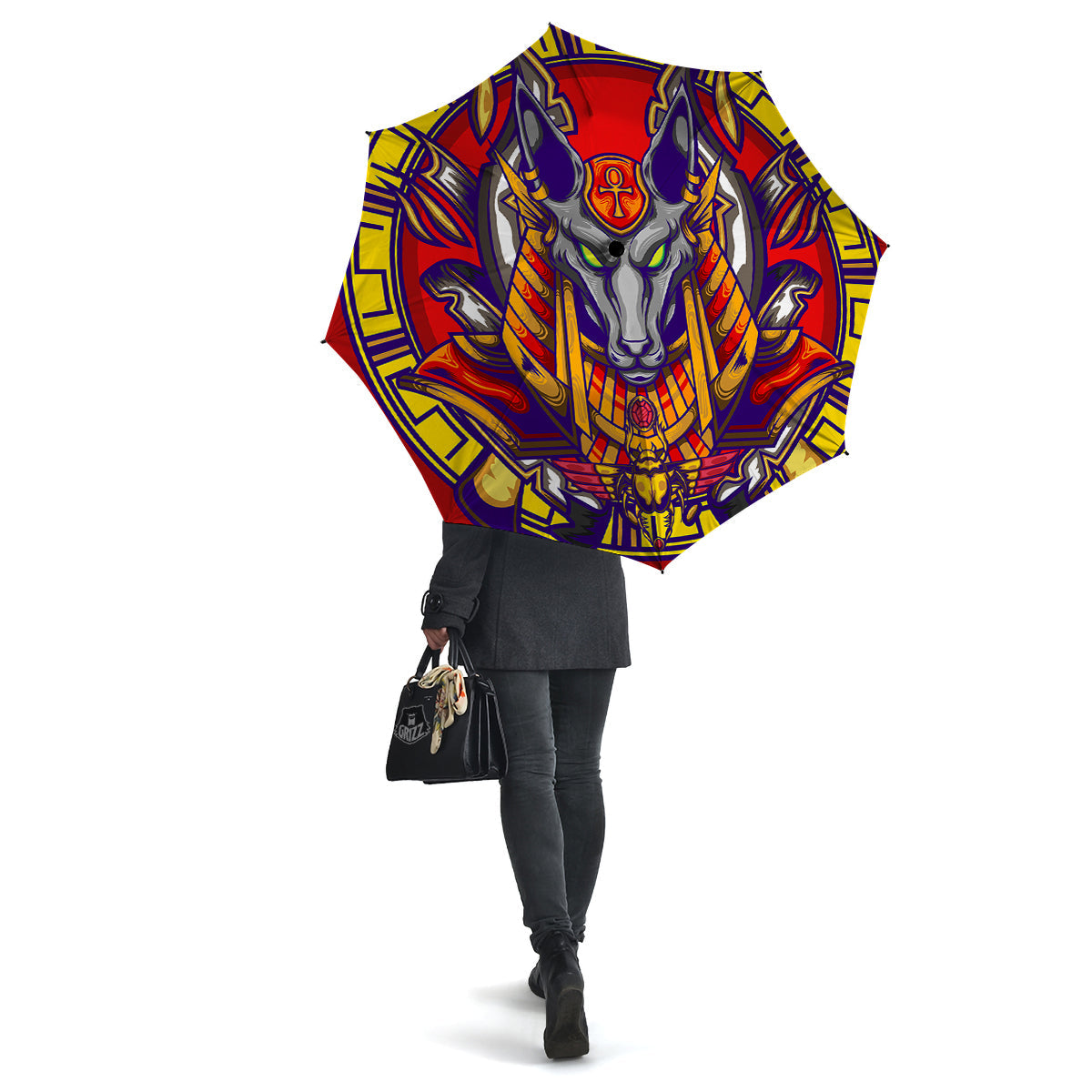 Anubis Exotic Egyptian Print Umbrella-grizzshop