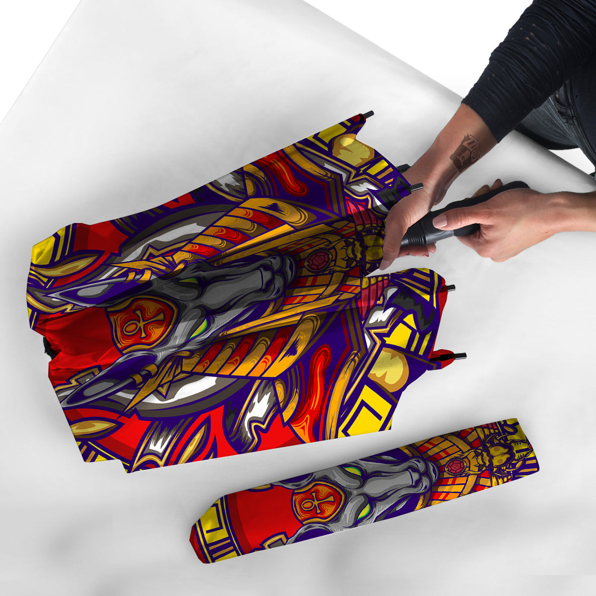 Anubis Exotic Egyptian Print Umbrella-grizzshop