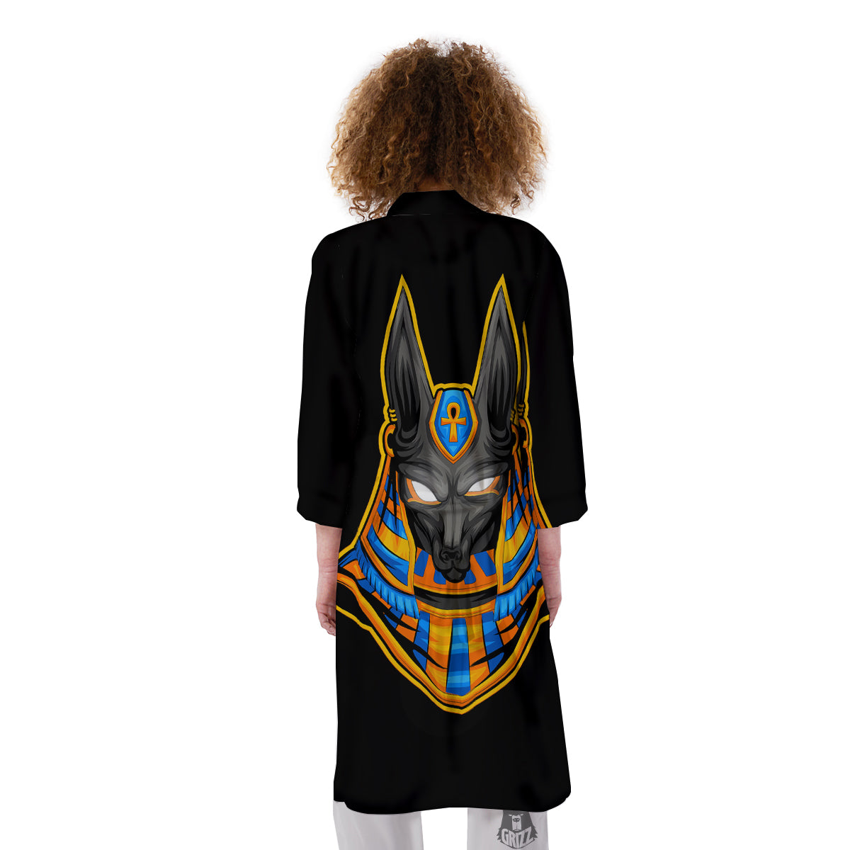Anubis God Print Kimono-grizzshop
