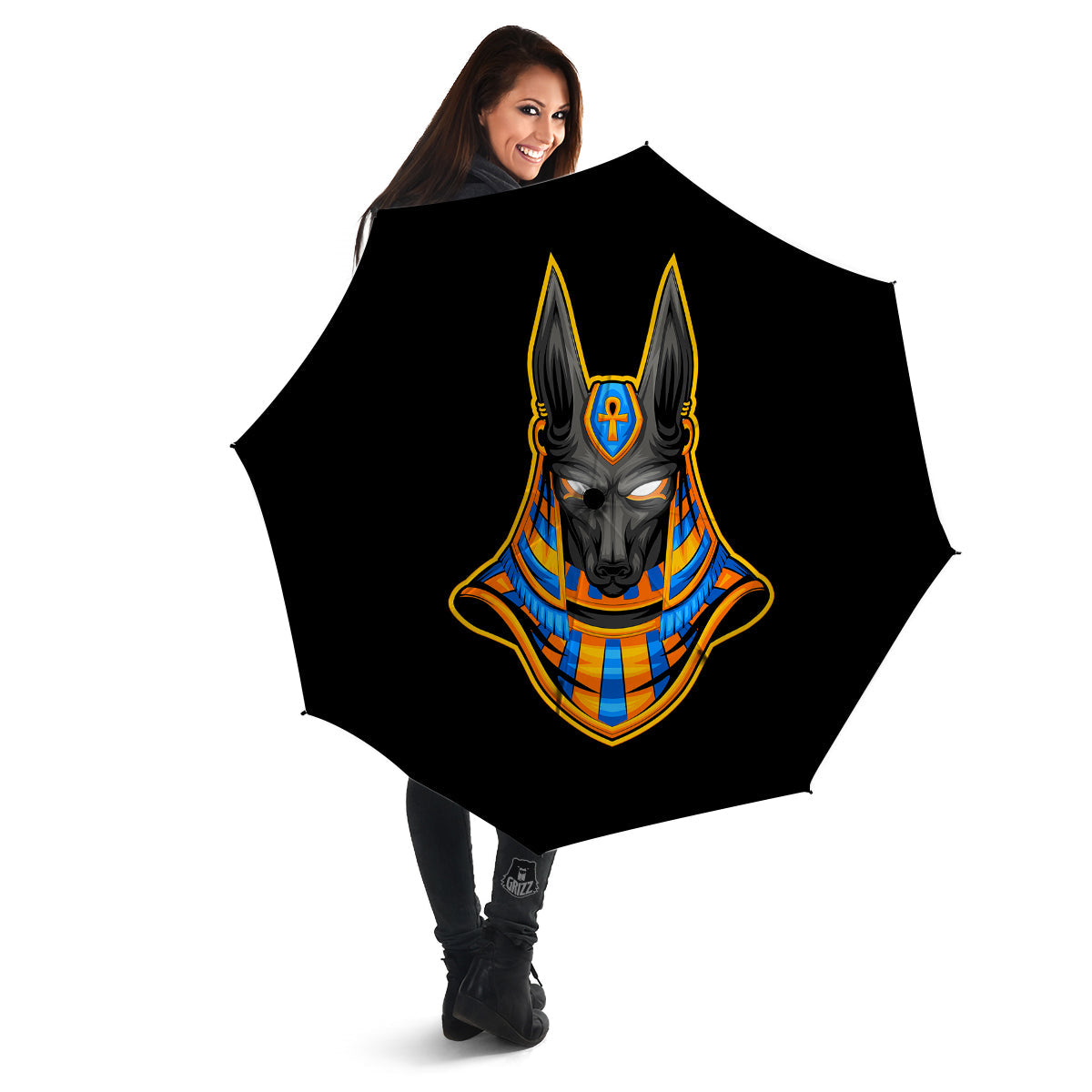 Anubis God Print Umbrella-grizzshop
