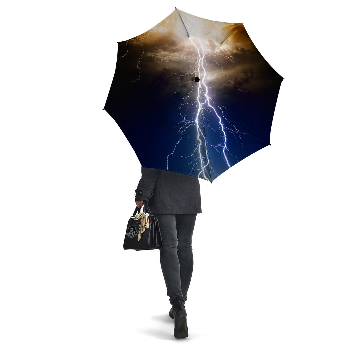 Apocalyptic Lightnings Print Umbrella-grizzshop
