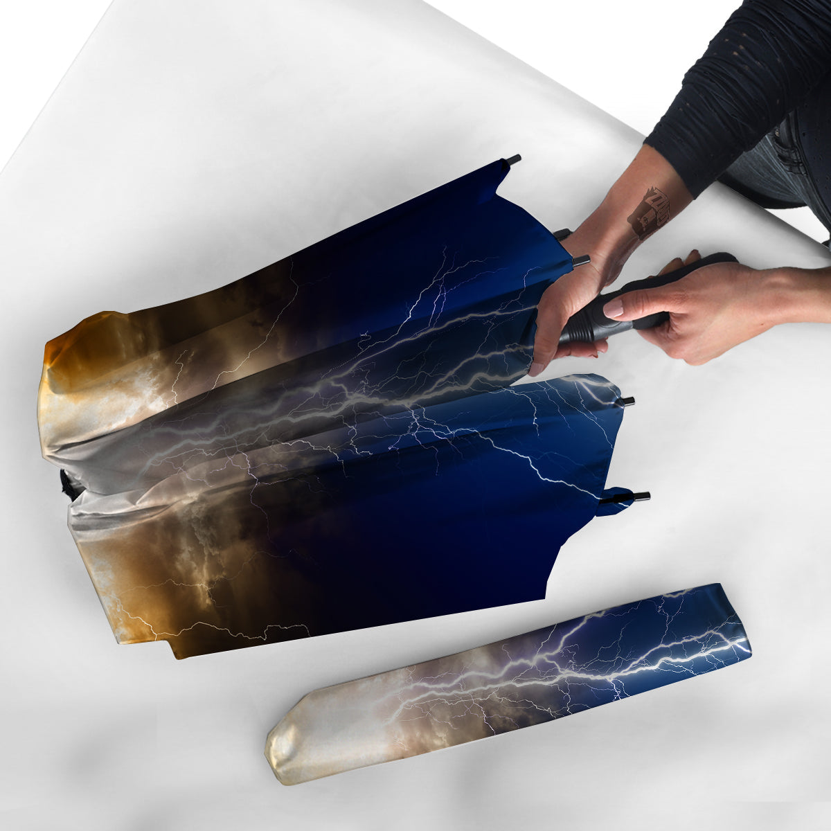 Apocalyptic Lightnings Print Umbrella-grizzshop