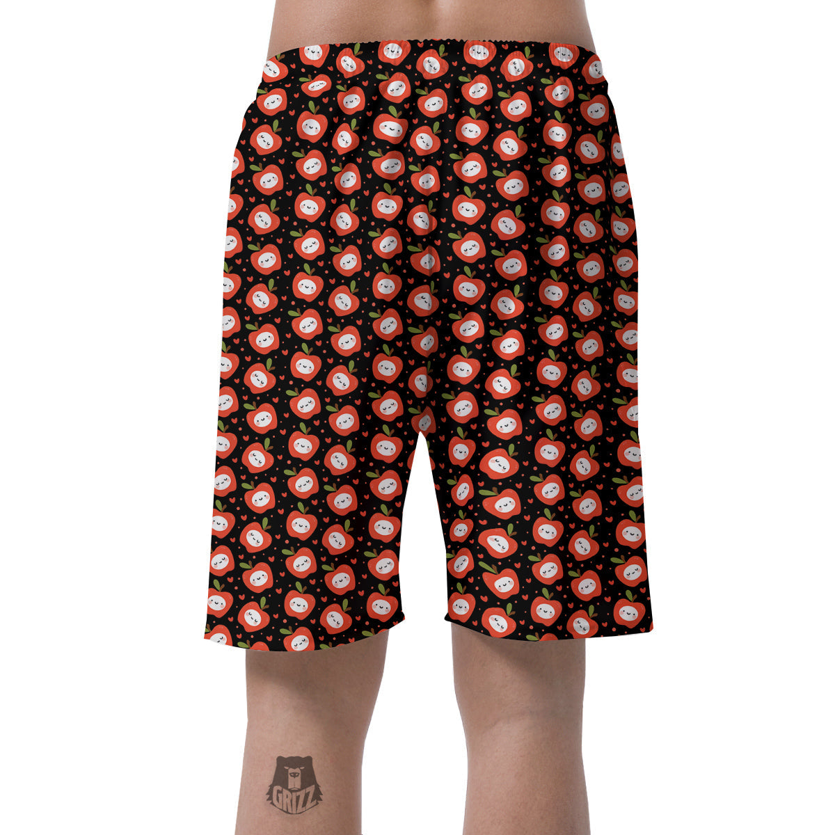 Apple Cute Print Pattern Men's Shorts-grizzshop