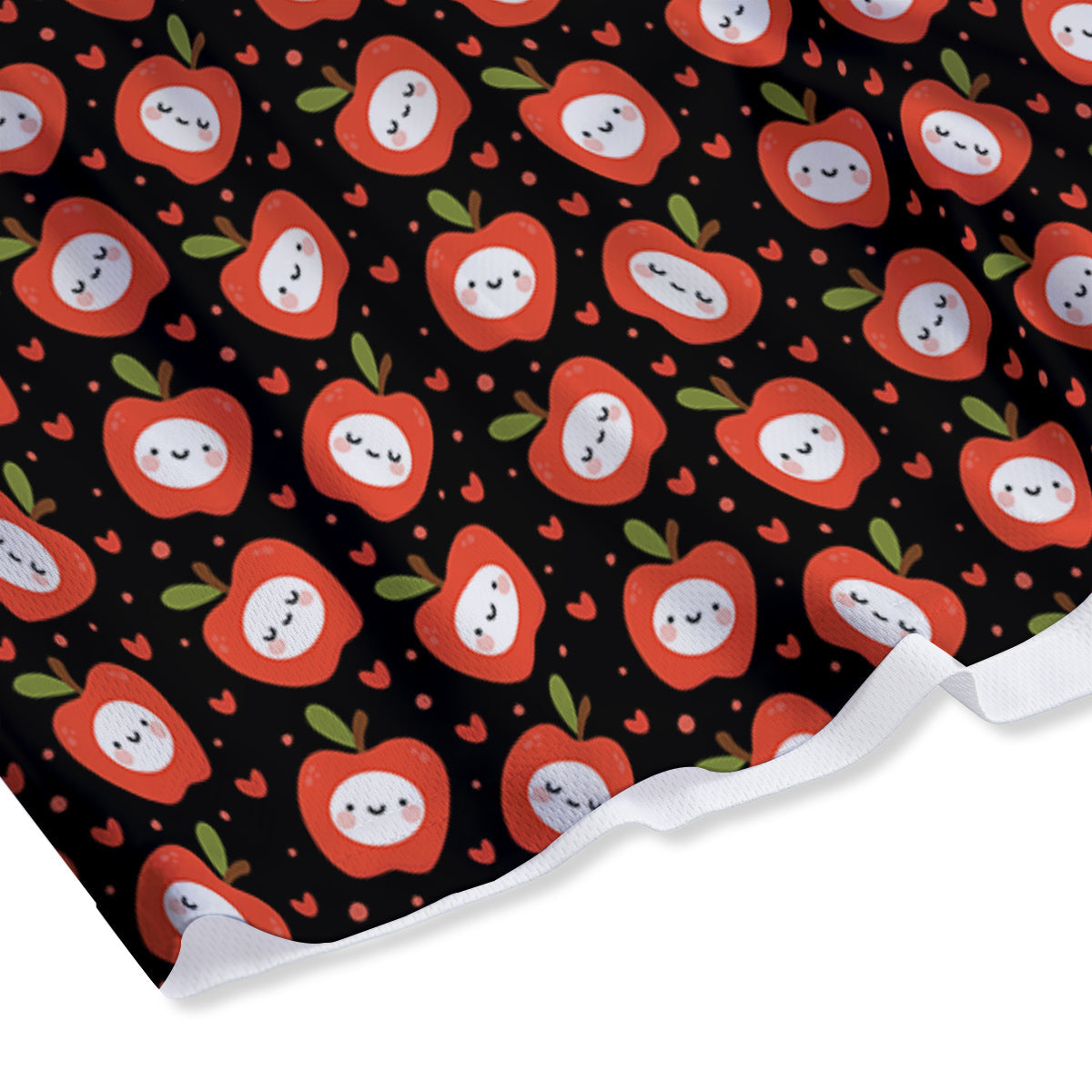 Apple Cute Print Pattern Mesh Shorts-grizzshop