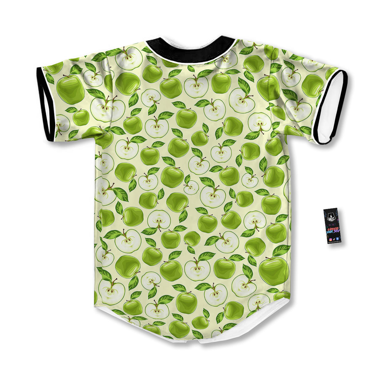 Apple Print Pattern Baseball Jersey-grizzshop