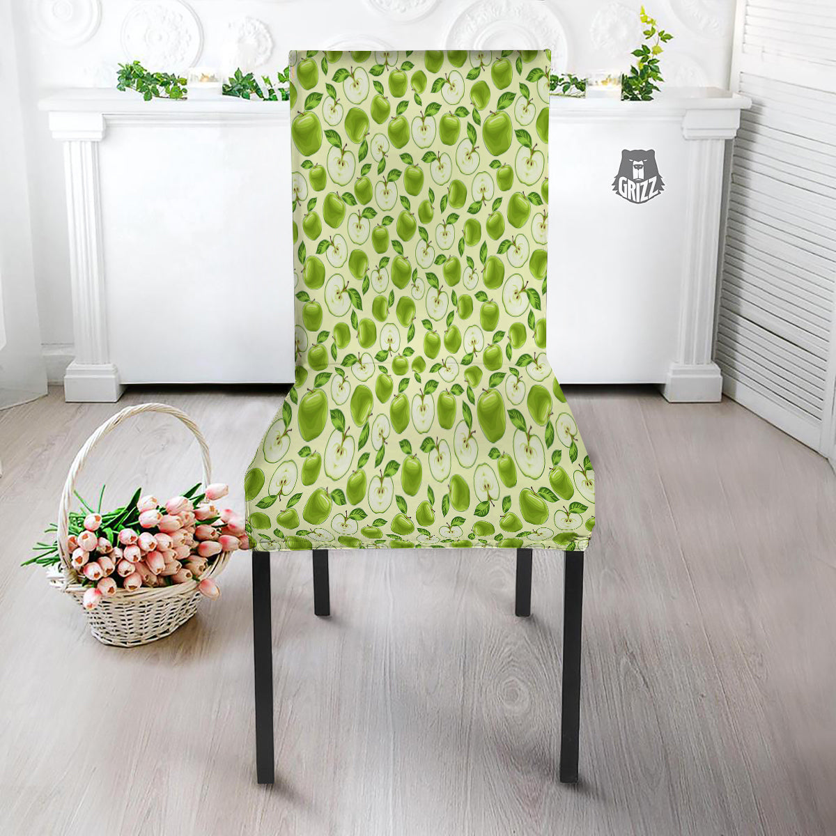 Apple Print Pattern Dining Chair Slipcover-grizzshop