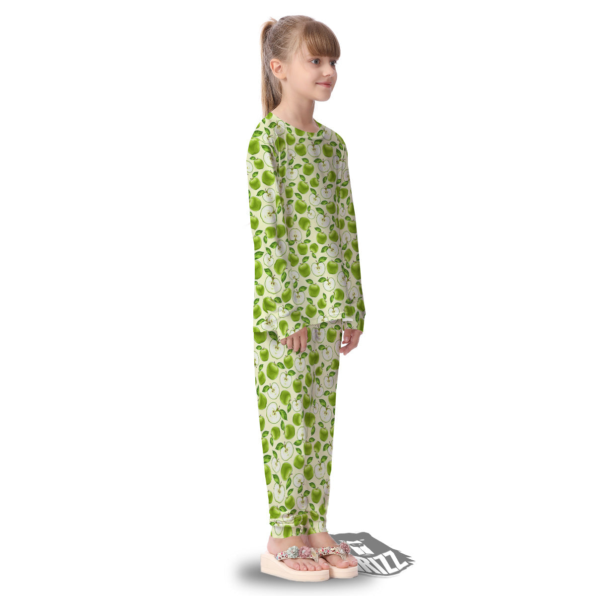 Apple Print Pattern Kid's Pajamas-grizzshop
