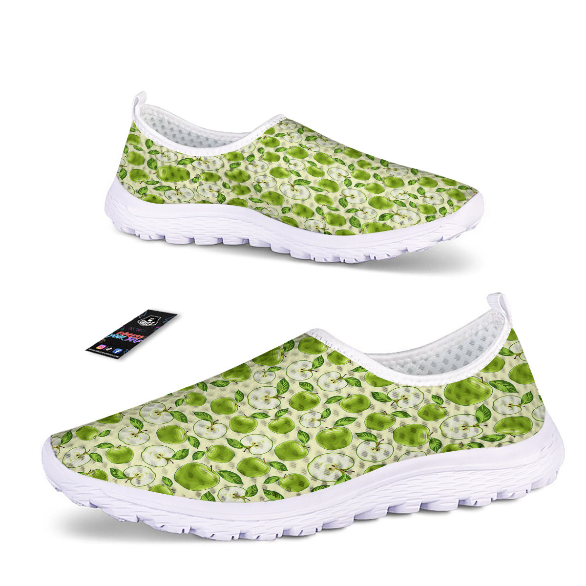 Apple Print Pattern Nurse Shoes-grizzshop