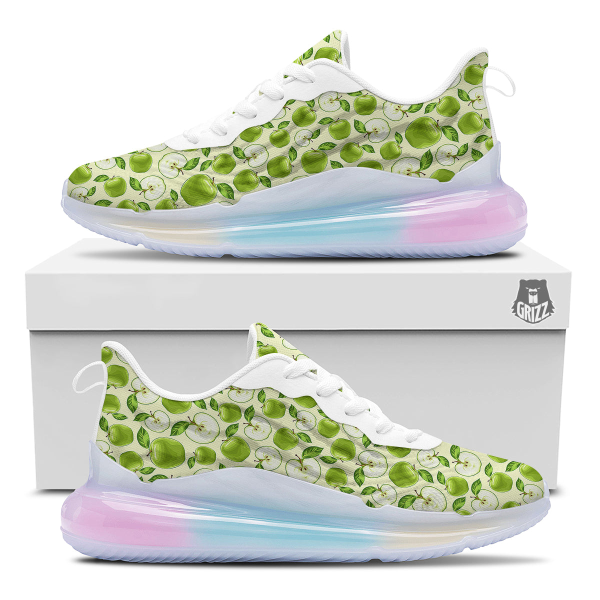 Apple Print Pattern Running Sneakers-grizzshop