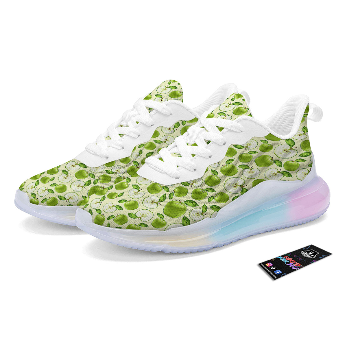 Apple Print Pattern Running Sneakers-grizzshop