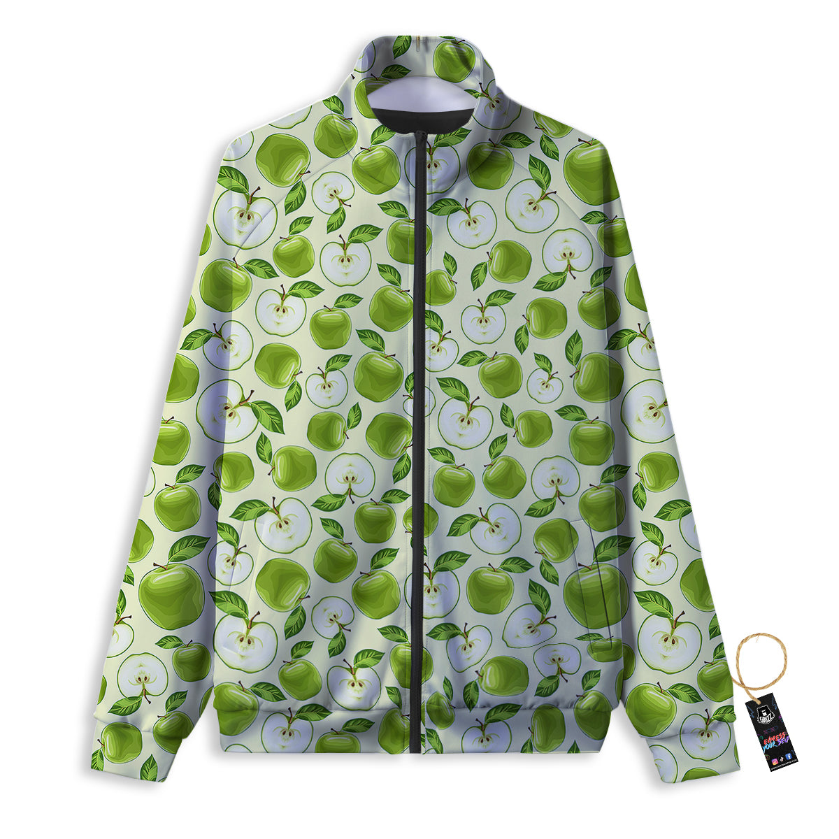 Apple Print Pattern Track Jacket-grizzshop