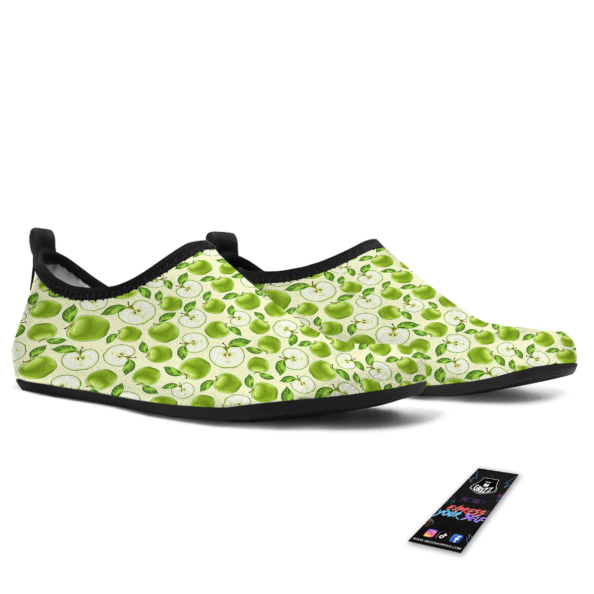 Apple Print Pattern Water Shoes-grizzshop