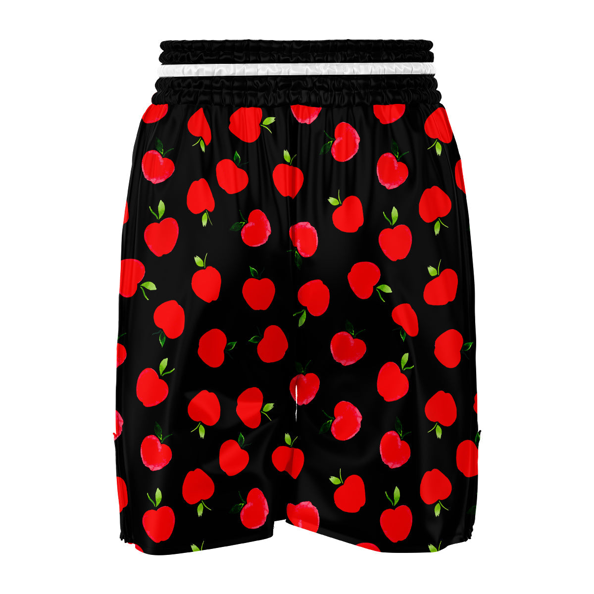 Apple Red Pattern Print Boxing Shorts-grizzshop