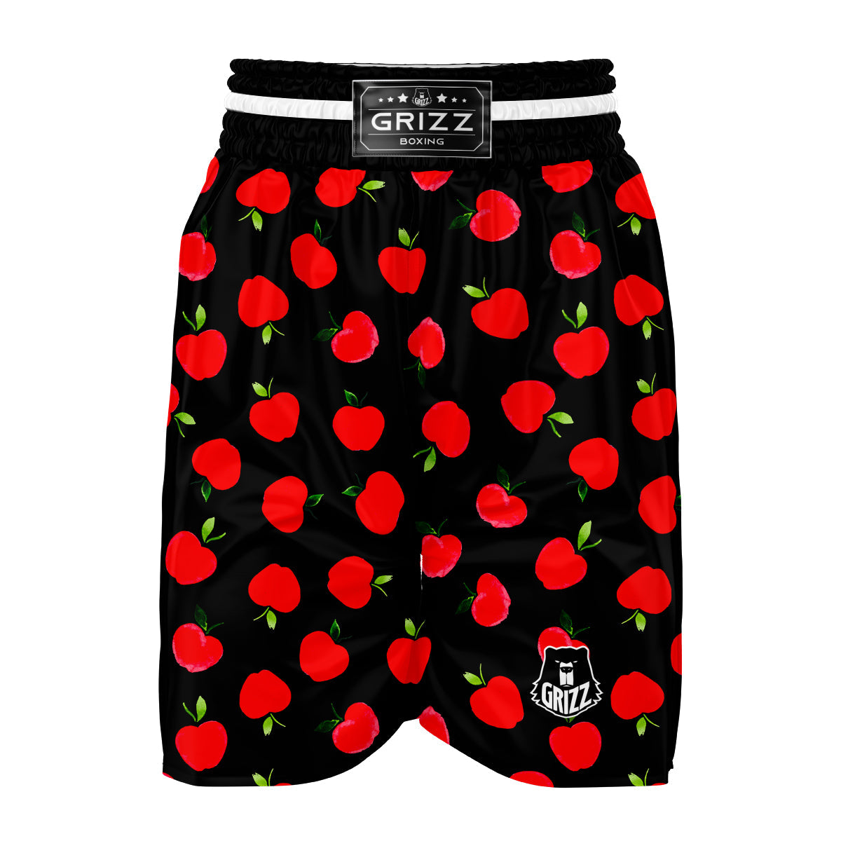 Apple Red Pattern Print Boxing Shorts-grizzshop