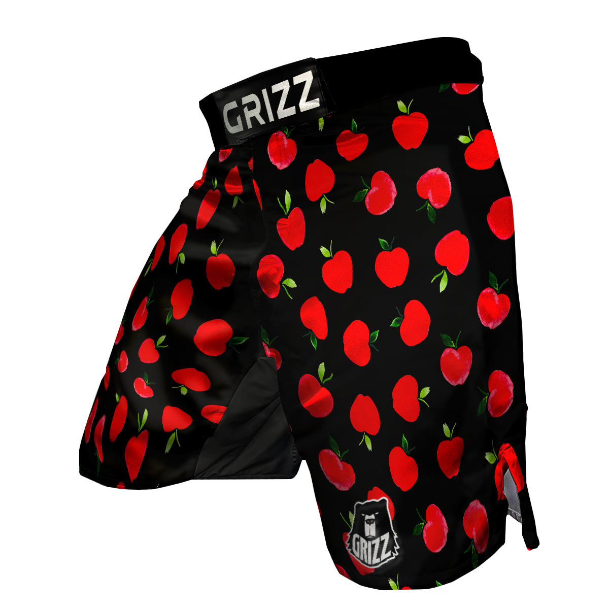 Apple Red Pattern Print MMA Shorts-grizzshop