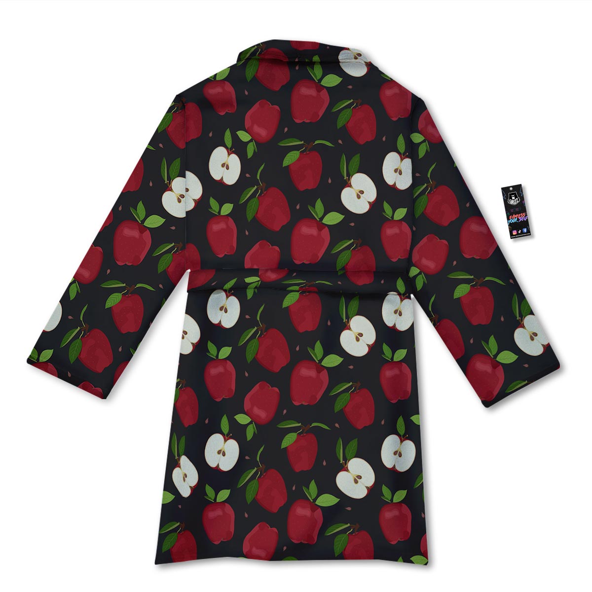 Apple Red Print Pattern Bathrobe-grizzshop