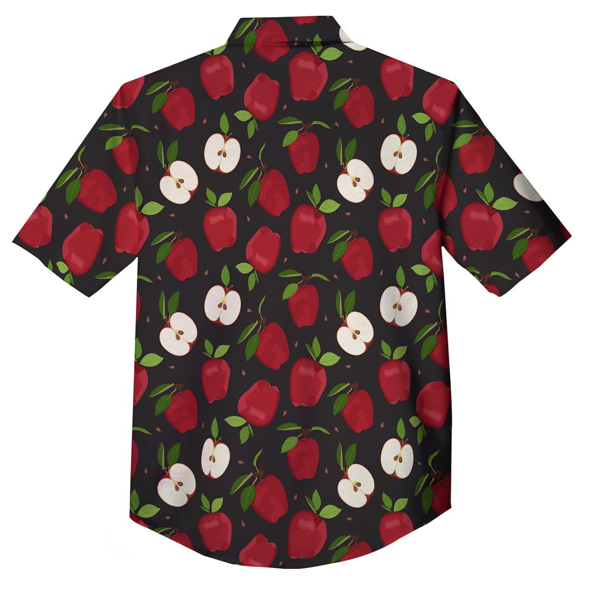 Apple Red Print Pattern Button Up Shirt-grizzshop