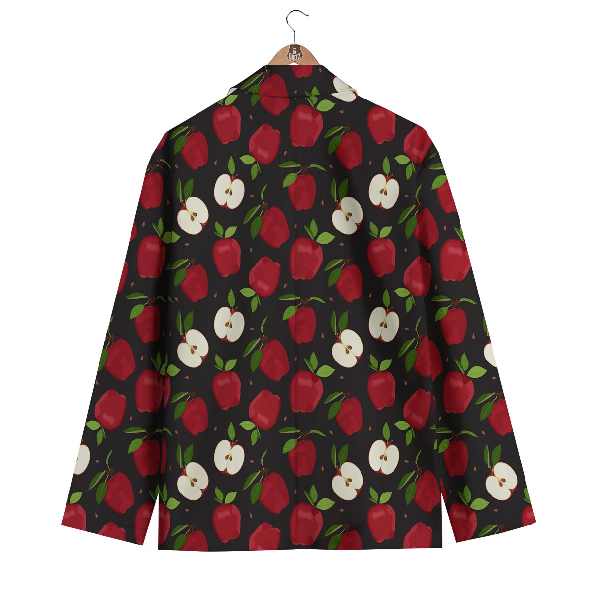 Apple Red Print Pattern Men's Blazer-grizzshop