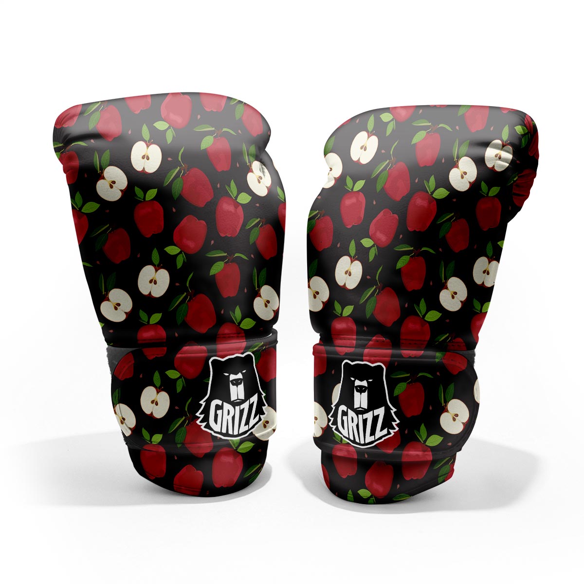 Apple Red Print Pattern Sparring Gloves-grizzshop