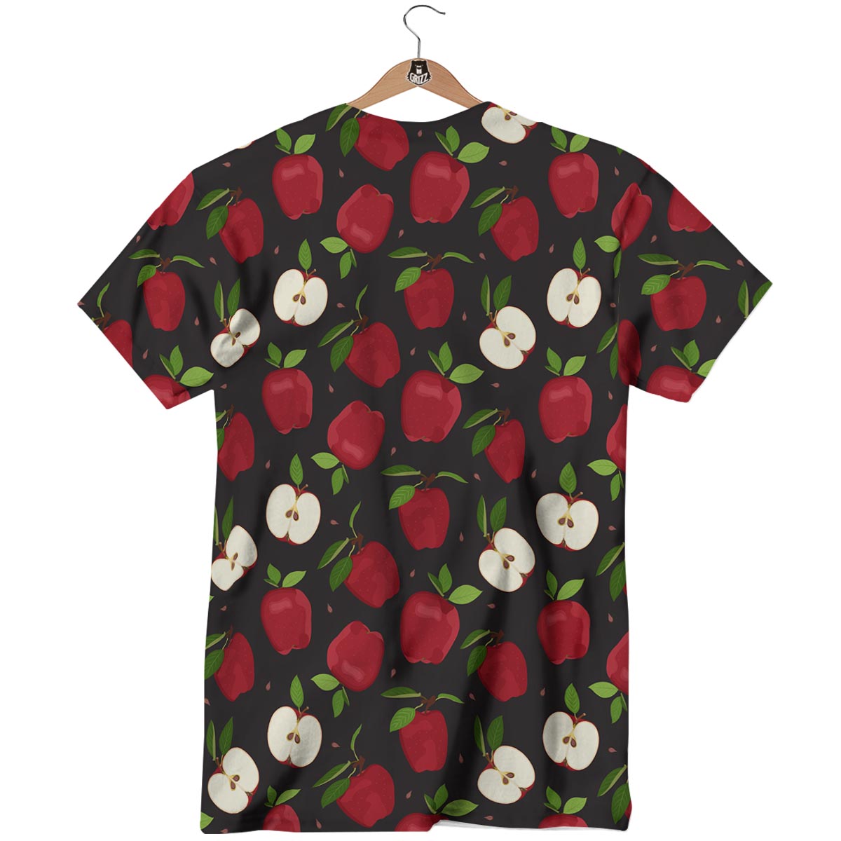 Apple Red Print Pattern T-Shirt-grizzshop