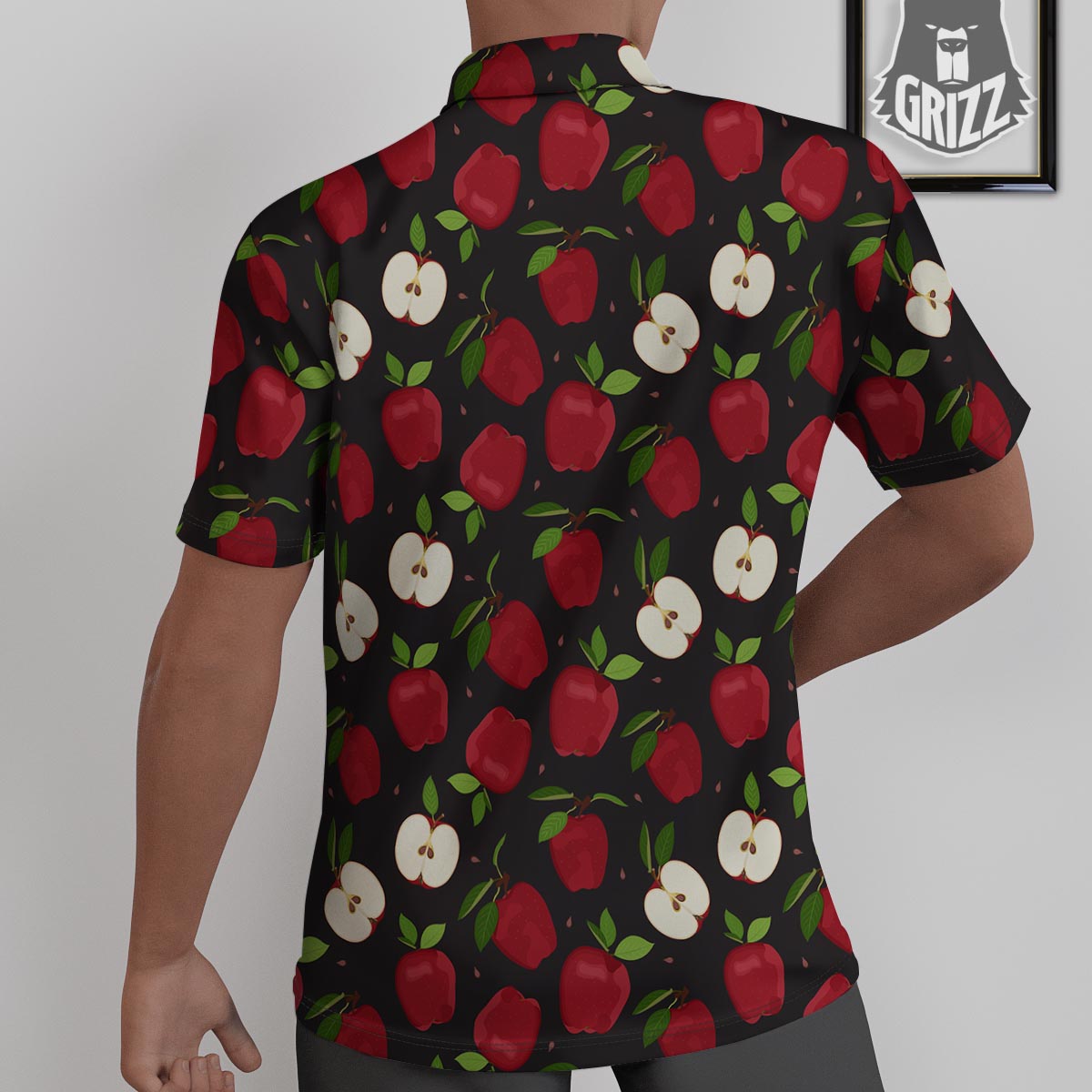 Apple Red Print Pattern Untucked Shirts-grizzshop