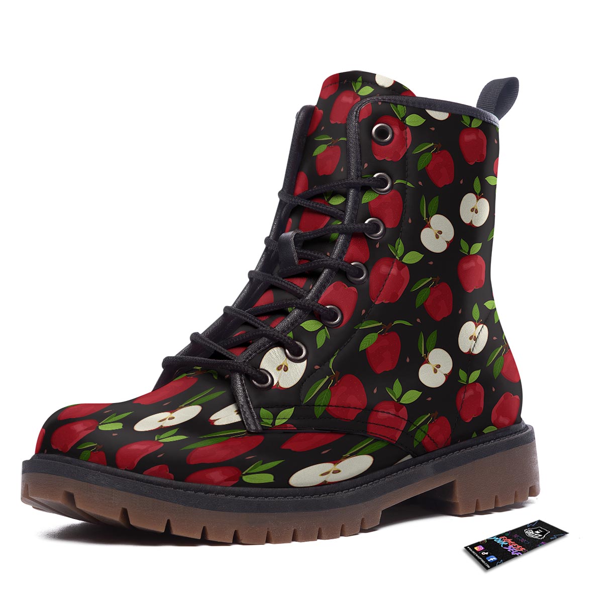 Apple Red Print Pattern Work Boots-grizzshop