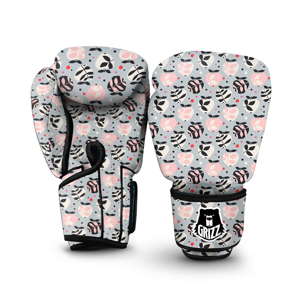 Apple Vintage Print Pattern Boxing Gloves-grizzshop