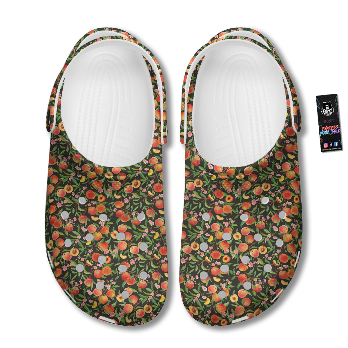 Apricot Print Pattern Clog-grizzshop