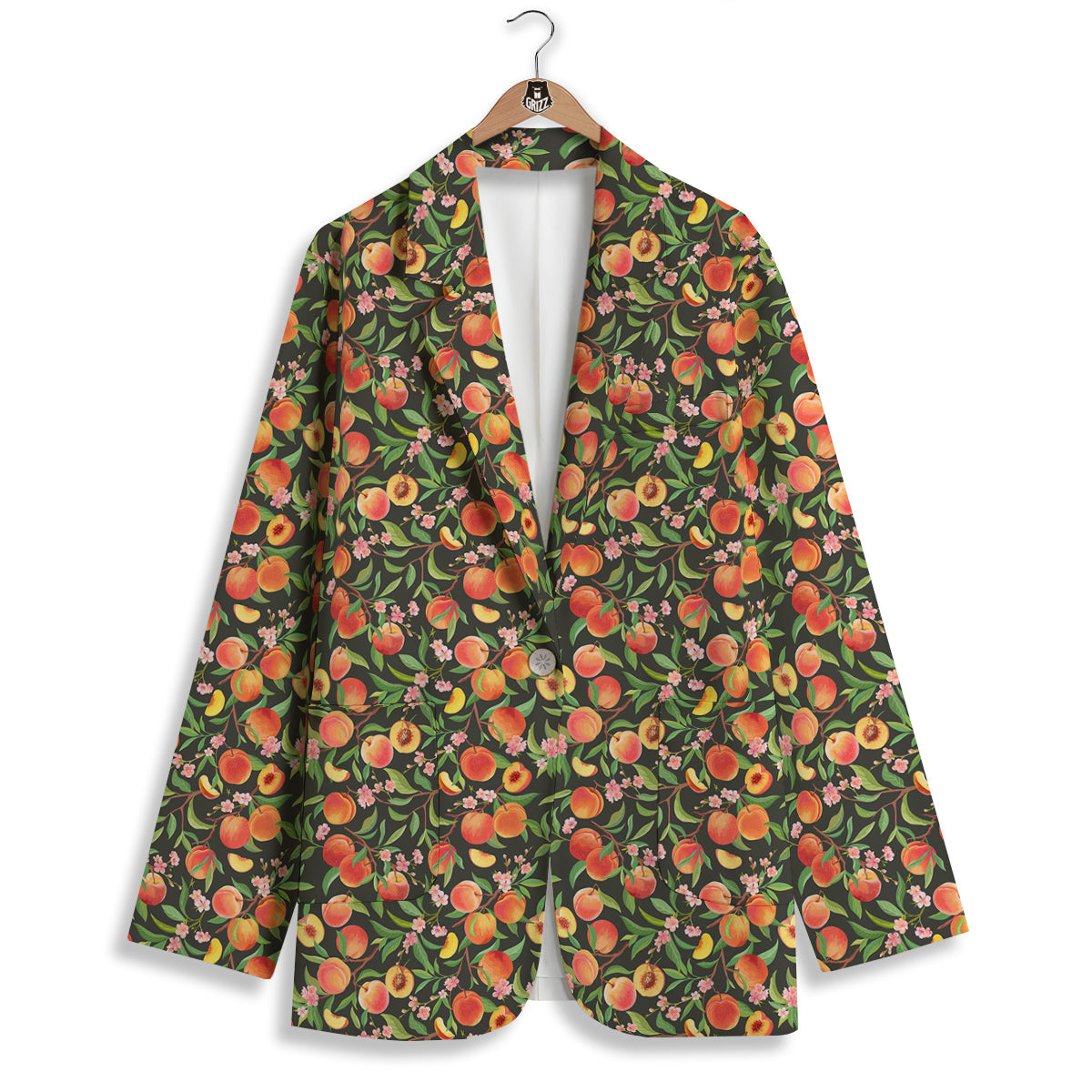 Apricot Print Pattern Women's Blazer-grizzshop