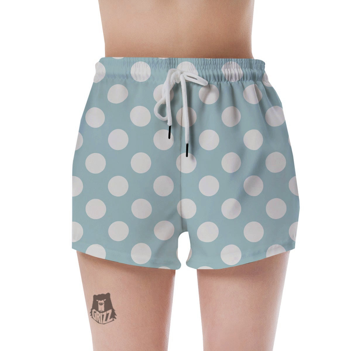 Aqua Polka Dot Women's Shorts-grizzshop