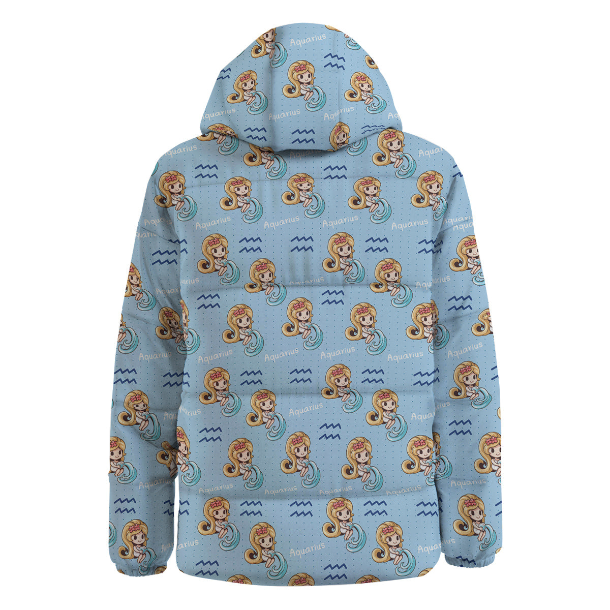 Aquarius Cute Cartoon Print Pattern Down Jacket-grizzshop