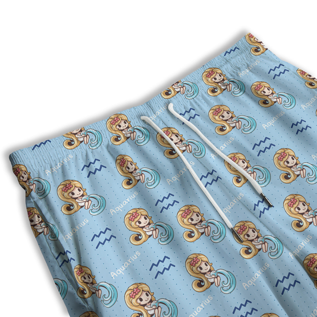 Aquarius Cute Cartoon Print Pattern Men's Athletic Shorts