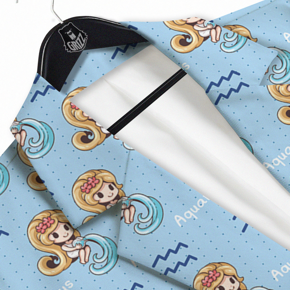 Aquarius Cute Cartoon Print Pattern Men's Sport Coat-grizzshop