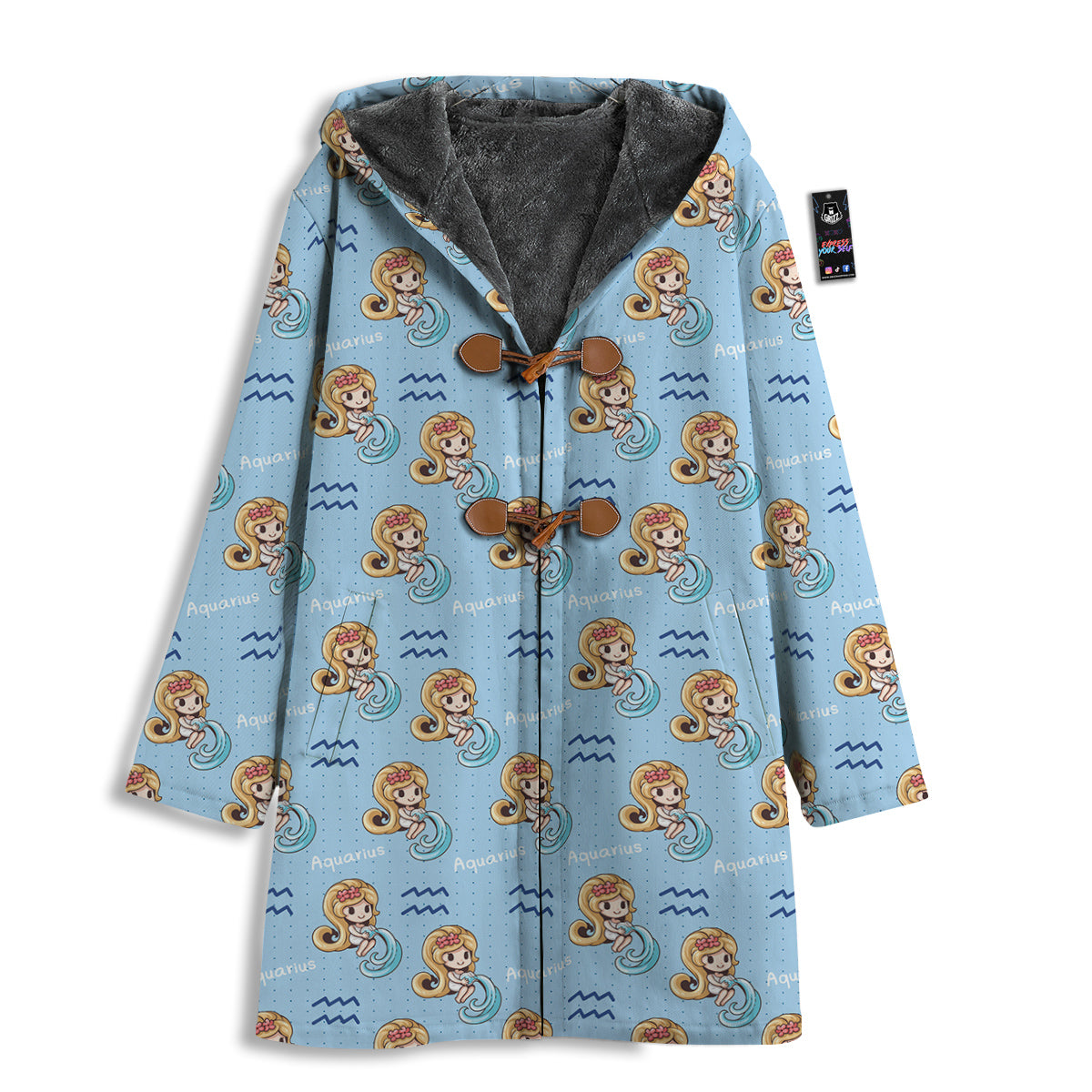 Aquarius Cute Cartoon Print Pattern Men's Windbreaker Jacket-grizzshop